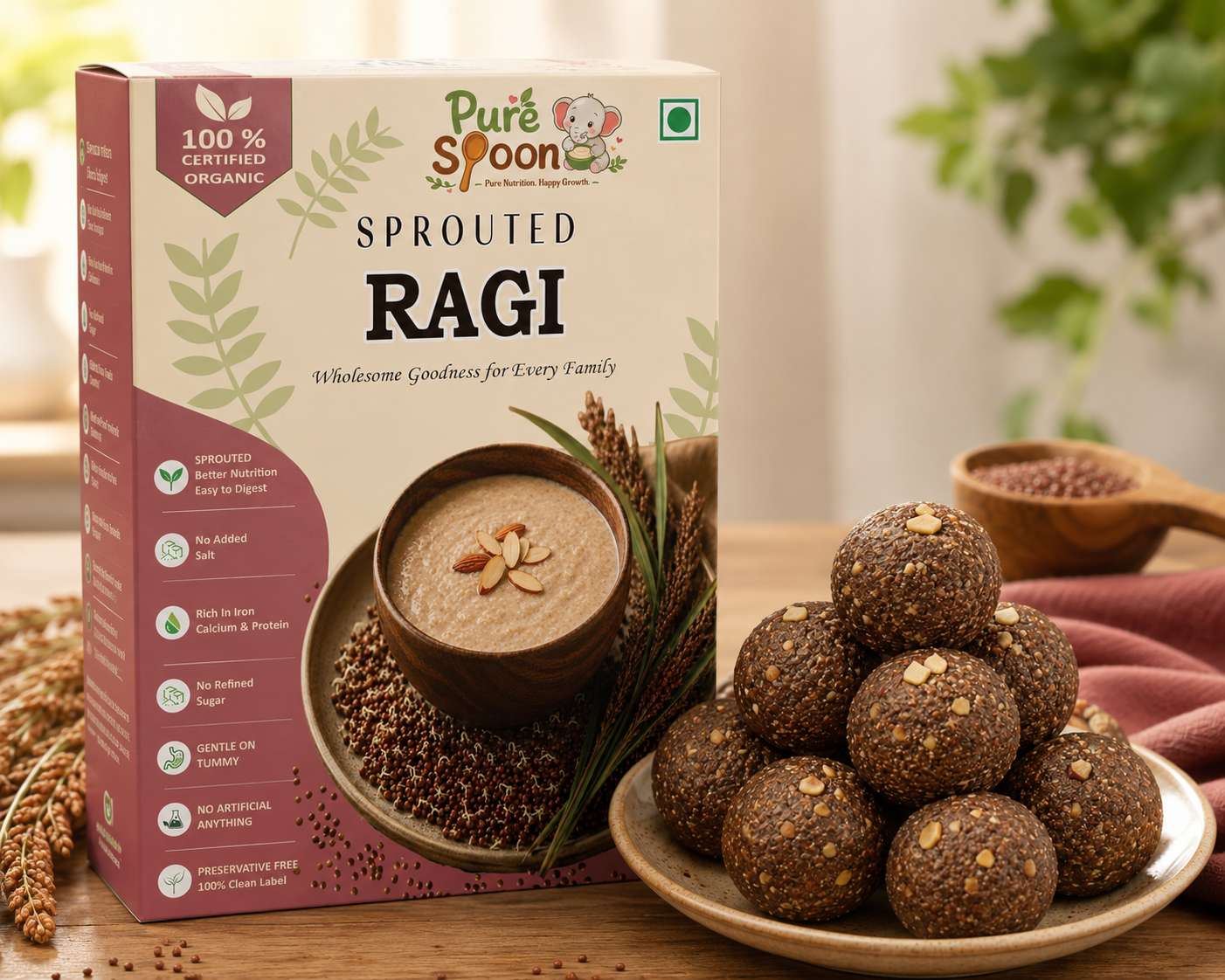 Sprouted Ragi Laddu
