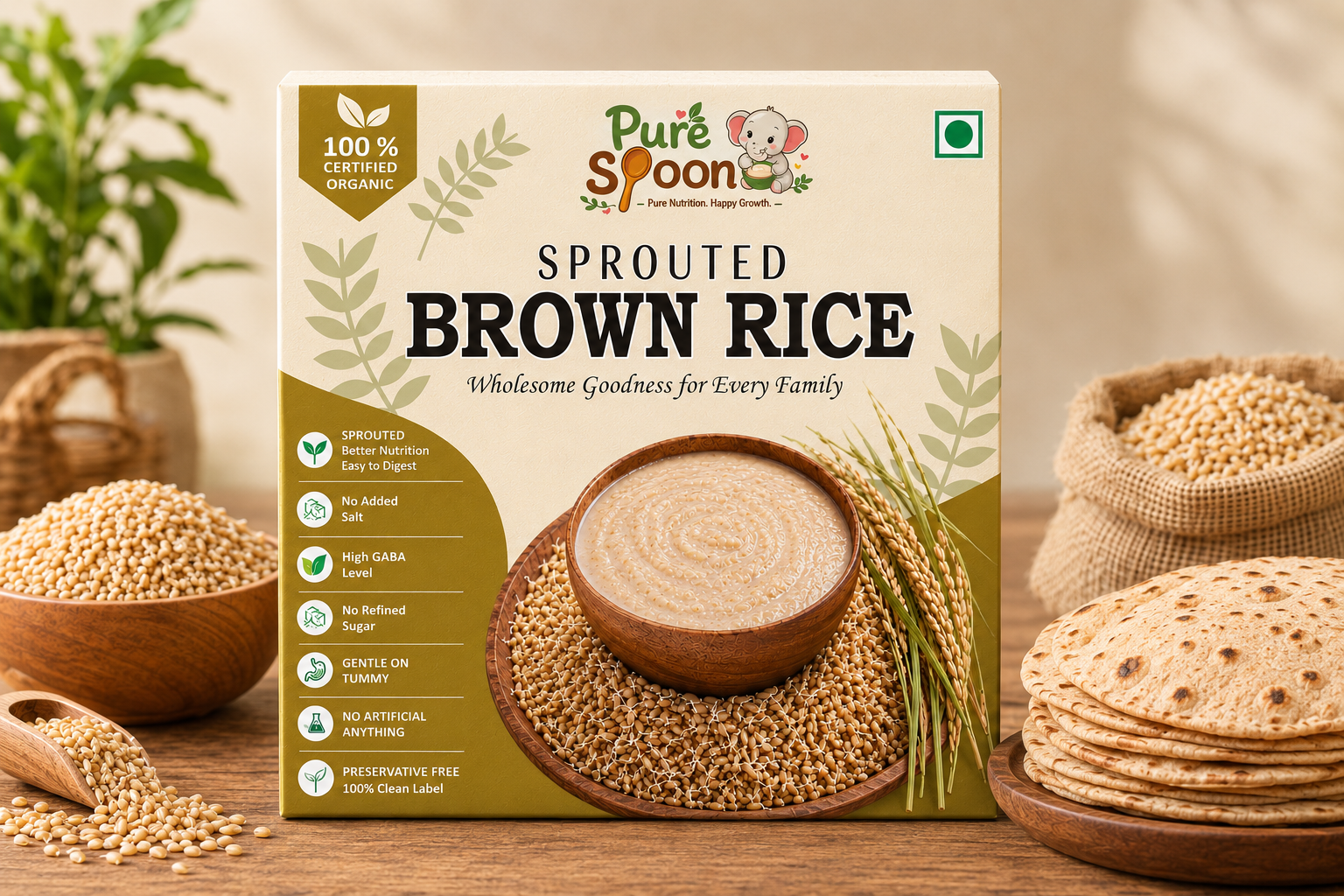 Sprouted Brown Rice Roti